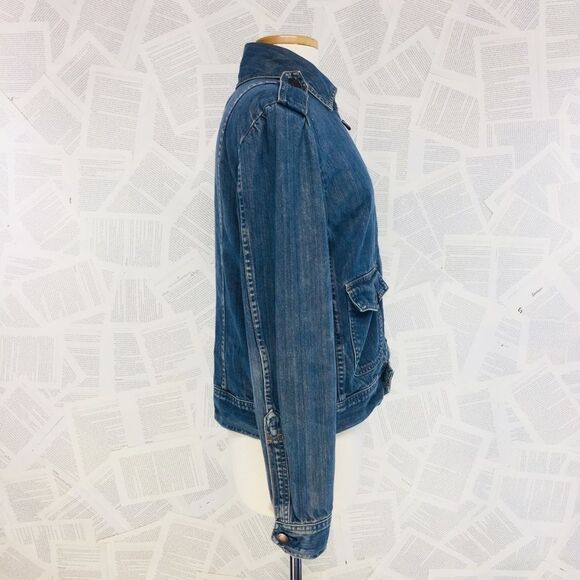 Calvin Klein blue Jean zip up jacket Large - Picture 2 of 4